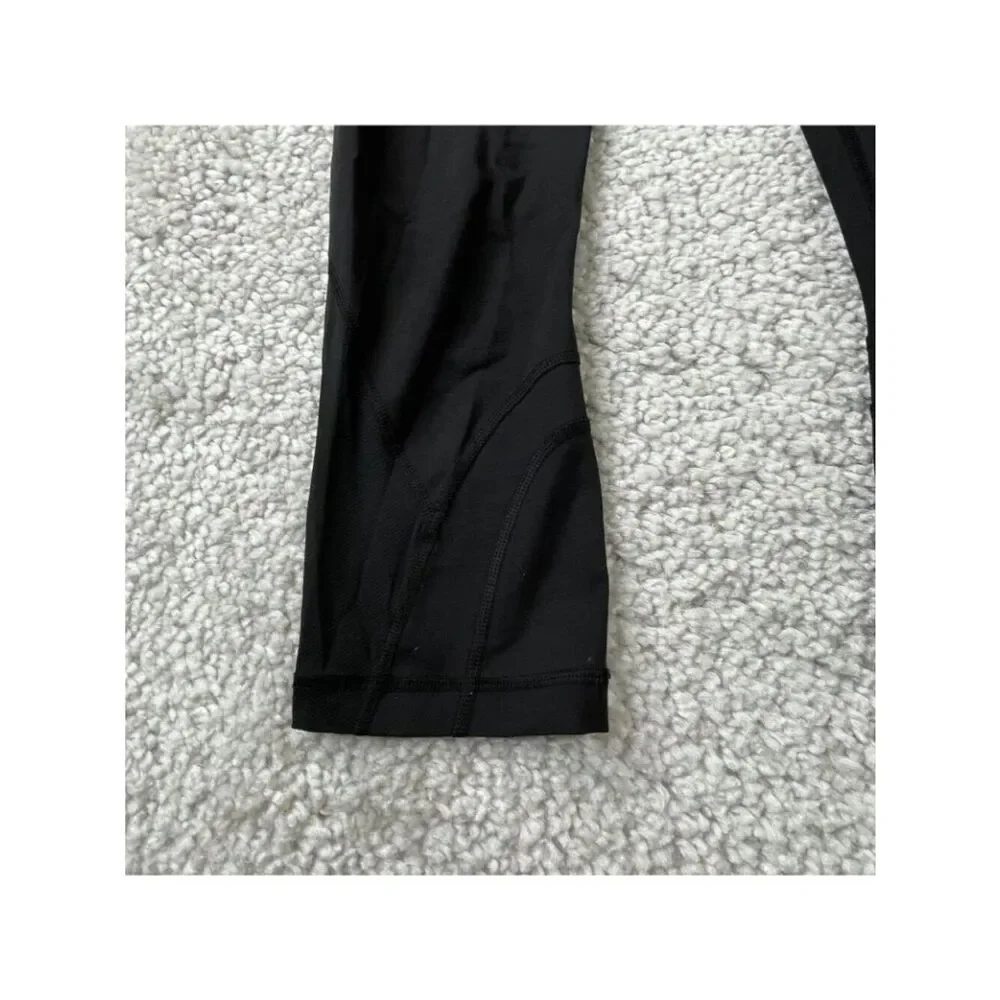 Lululemon Run Inspire Crop Legging Black Womens 6 FLAW